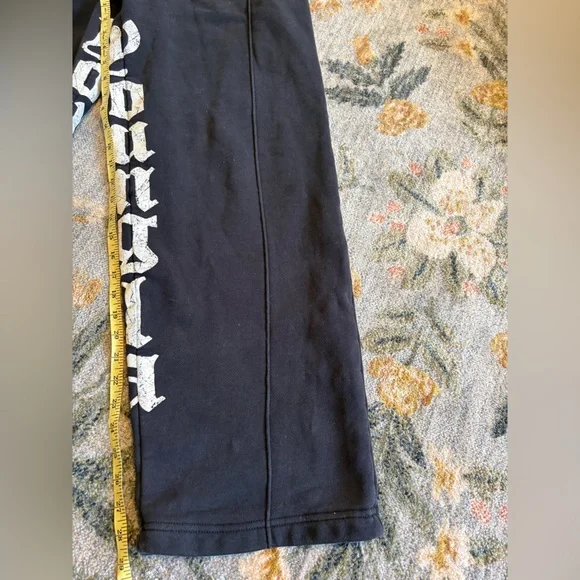 YoungLA Center Line Jogger Sweatpants Medium Black Spellout - Picture 2 of 8